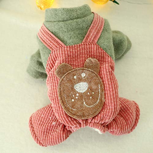 Dog Clothes Puppy Dog Teddy Schnauzer Pommern Chihuahua Bichon Dog Cute Haustier Clothes Sandwich Bär Overalls (Size : Klein) von Msuiiixcccc