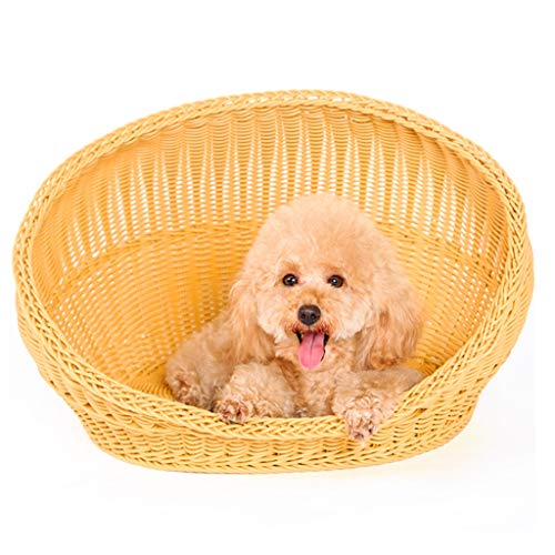 Haustier Bed Dog Katze Bettkissen Vier Jahreszeiten Rattan waschbar kratzfest für kleine und mittlere Haustiere (40x30x31cm) von Msuiiixcccc