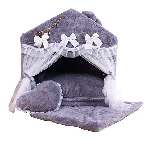Haustier Bett Nest Elegant Schöne Bett Hundehütte Wärmende Haustier Nest Prinzessin Schleifen Spitze Herz Design mit Anti-Rutsch-Boden 1015 von Msuiiixcccc