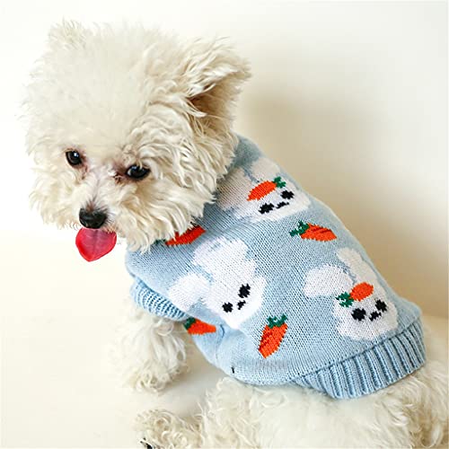 Haustier Hund Warm Pullover Kleidung Winter Gestrickte Welpen Kleidung Chihuahua Hunde Teddy Bichon Weste Pullover Kleidung (Farbe: Blau Größe : M-Code) (Blau S-Code) von Msuiiixcccc