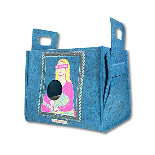 Haustier Hundebett Haustier Tasche tragbare Krippe Größe für kleine Hunde 35x25x30cm (L x B x H) (blau) von Msuiiixcccc