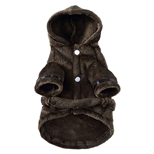 Haustier-Pyjama mit Kapuze und dicker weicher Baumwolle Kapuze Bademantel Super Absorbent Dog Badetuch Haustier Pyjama (Farbe: Braun Größe: S-Code) (Braun L-Code) von Msuiiixcccc