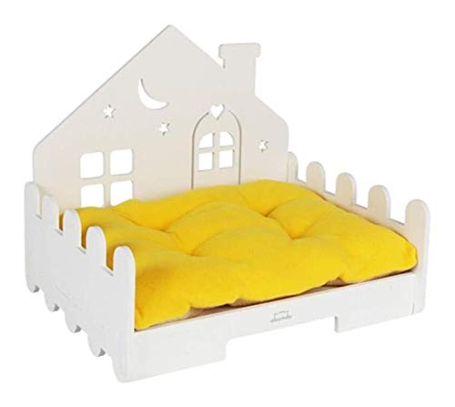 Haustier-Schlafsofa Hundehaus mit weichem Kissen Indoor Wasserdicht Weiches Bett Portable Kleines Medium Tier Nest 1015 (Farbe: Weiß) von Msuiiixcccc