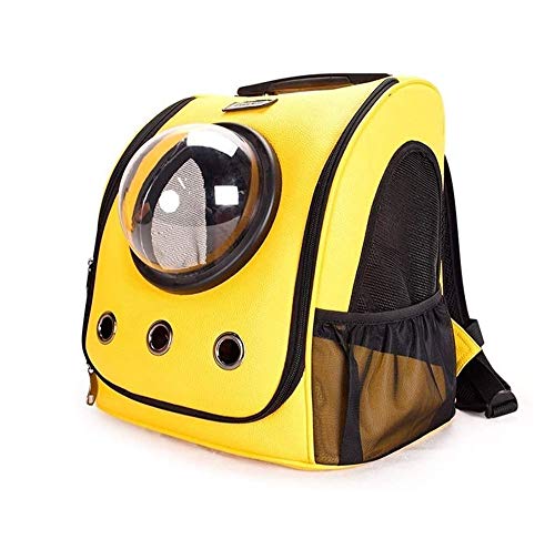 Haustierhalter Rucksäcke Tragbare Raumkapsel Katze Hundeträger Rucksack Kätzchen Doggy Rucksack für Reisen Wandern Camping im Freien (gelb) von Msuiiixcccc