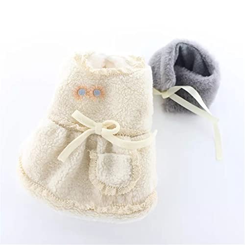 Herbst und Winter Beige Farben Yorkshire Terrier Warme Hundekleider mit Kleinen Blume Dekor Sonnkleid PET Clower Dekor Sonnendeck PET Kleidung (Farbe : B Größe : L Code) von Msuiiixcccc