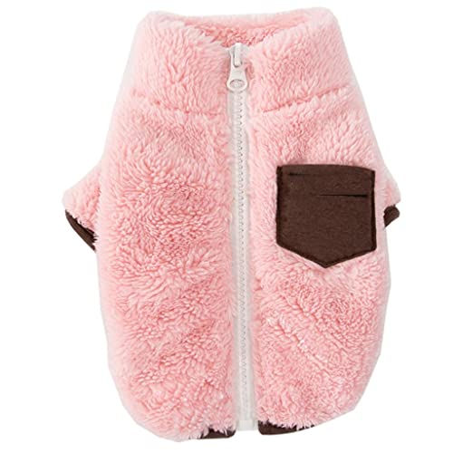 Herbst und Winter Warme Jacke aus arktischem Fleece für Tiere gepolstert mit Baumwolle Tasche Reißverschluss Fleece (Farbe : Pink Größe : Code L) (Rosa Code S) von Msuiiixcccc