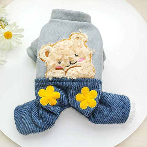 Hund Puppy Kleidung Erröten Blume Baumwollbären Mantel Passend Kleiner Hund Katzen Winter Tier Süß Kostüm Hundekleid Warmer Hundemantel (Größe: Klein) (Mittel) von Msuiiixcccc