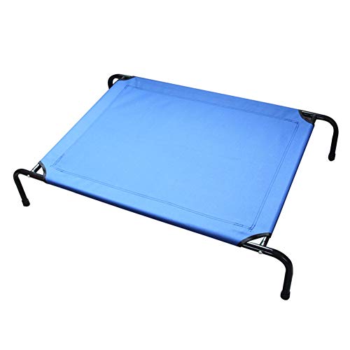 Hundebett Kühlung Höheres Teslin Mesh Haustier Krippe Feuchtigkeitsbeständig rutschfeste Matte Waschbar Größe für Kleines Medium Haustier (Blau 65x100x21cm) von Msuiiixcccc