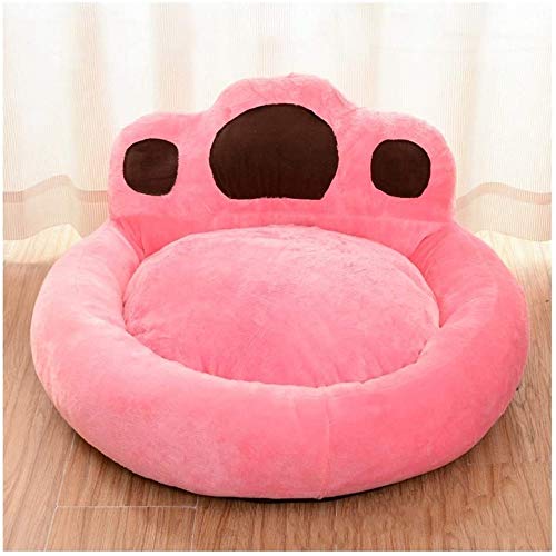 Katzen- und Hundebett Pfotenabdruck-Design Verbesserter Schlaf Weiche und bequeme Hundebett Warm und sicher Autositzkissen für Haustiere (rosa 65cm / 25.6in) von Msuiiixcccc