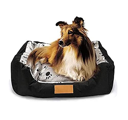 Kleinkinderbett Katzen Waschbares kleines Hundebett - rechteckiges Katzenbett mit rutschfestem Boden geeignet für Katzen und kleine mittelgroße Hunde (schwarz) von Msuiiixcccc