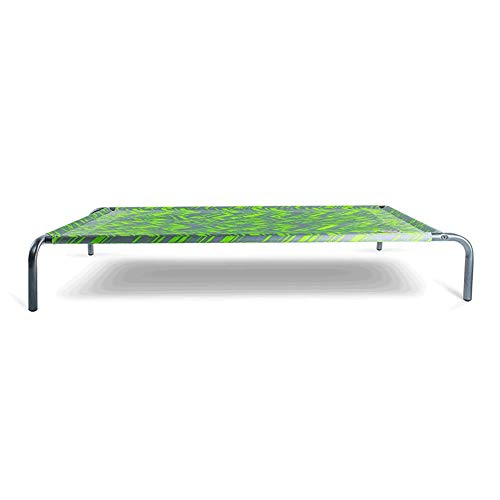 Kühlung erhöhte Hundebett Oxford Tuch Rollover Prävention Haustier Krippe Größe für kleine Hunde wasserdicht und feuchtigkeitsbeständig Grün und Orange (Grün 1020x720mm) von Msuiiixcccc