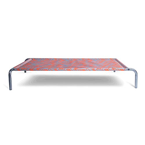 Kühlung erhöhte Hundebett Oxford Tuch Rollover Prävention Haustier Krippe Größe für kleine Hunde wasserdicht und feuchtigkeitsbeständig Grün und Orange (Orange 870x570mm) von Msuiiixcccc