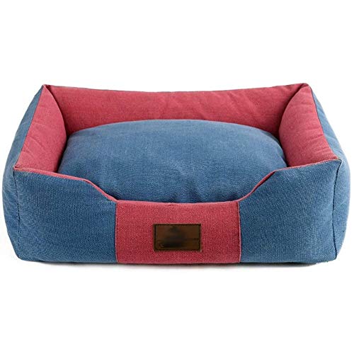 Leinwand Hundebett Weich und atmungsaktiv Hundesofa Kinderbett Einfache modernes Design Hunde- und Katzenmatratze (B Klein) von Msuiiixcccc