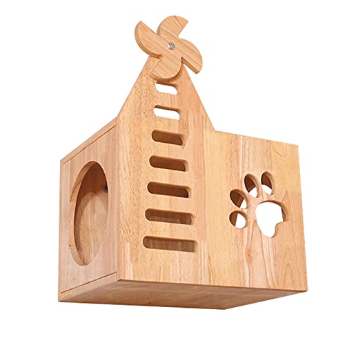 Msuiiixcccc Cat Shelves - Wall Mounted Cat Shelves Cat Activity Tree DIY Mounted Pet Climbing Perches Wooden Cat Wall Steps Wall Mount Cat Perch Cat Climber Tree Shelf - Can Bear 15kg (C10) von Msuiiixcccc