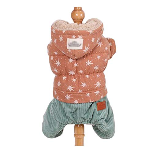 Overalls für Hunde Winter Star Manchesterfleece Teddy Warm Fleece Hundekleidung XS S M L XL (Farbe: Rosa Größe: X-Large) (Orange Medium) von Msuiiixcccc