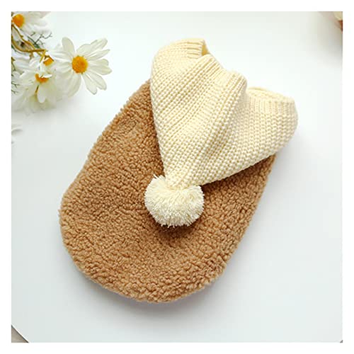 Strickmützen mit Ball Pullover für Hunde Winter warm Haustier ärmelloses Haustier Hoodie Anzug Mantel (Farbe: A Größe : S-Code) (A M-Code) von Msuiiixcccc