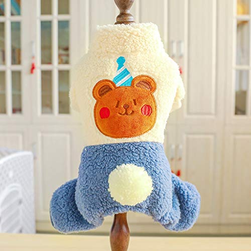 Tierkleid Teddy Pommern Bichon Dog Bequem Herbst und Winter Plus Samt Vierbeiner Hund Kleidung (Größe: Klein) (Mittel) von Msuiiixcccc