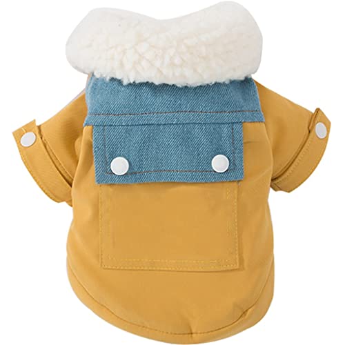 Winter-Hundenkleidung Verdicken warme Tierkostüm Pommern Bichon Pudel Schnauzer Welsh Corgi Kleidung (Farbe : Gelb Größe : Code XXL) (Gelb Code S) von Msuiiixcccc
