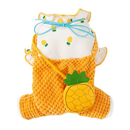 Winter-Hundkostüm Jumpsuit Kleiner Hund Kleidung Mantel Kleidung Puppy Yorkie Pommerschnauzer Kleidung Kostüme (Farbe : Gelb Größe : XSkod) (Gelb Code M) von Msuiiixcccc
