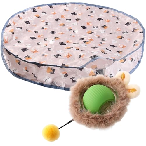 Mtucegi Katzen Spielmatten mit Teaser Interaktives Spielzeug Automatisches lustiges Katzenspielzeug für körperliche und geistige Bereicherung Mtucegi Katzen Spielmatten mit Teaser Interaktives Spielzeug Automatisches lustiges Katzenspielzeug für körperliche und geistige Bereicherung von Mtucegi