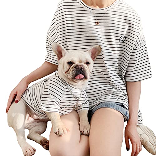 MuYaoPet 2 Packungen passendes Hundeshirt mit Besitzerkleidung, menschliche Outfits für Mama und Papa (Größe M, Schwarz) von MuYaoPet