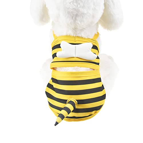 MuYaoPet Bee Dinosaurier Hund Bikini Strand Badeanzug Kostüm Welpe Katze Badekleid Anzug Sommer Haustier Shirt Kleidung für kleine mittelgroße Hunde (XL, Biene) von MuYaoPet