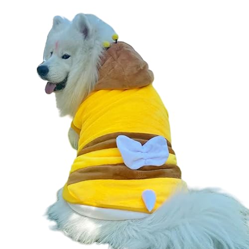 MuYaoPet Bienenkostüm für mittelgroße und große Hunde, lustige Kleidung, Cartoon-Kostüm für Halloween, Weihnachten, Winter, warmer Haustier-Kapuzenpullover, Pyjama, Mantel (Gelb, Größe 7XL MuYaoPet Bienenkostüm für mittelgroße und große Hunde, lustige Kleidung, Cartoon-Kostüm für Halloween, Weihnachten, Winter, warmer Haustier-Kapuzenpullover, Pyjama, Mantel (Gelb, Größe 7XL von MuYaoPet