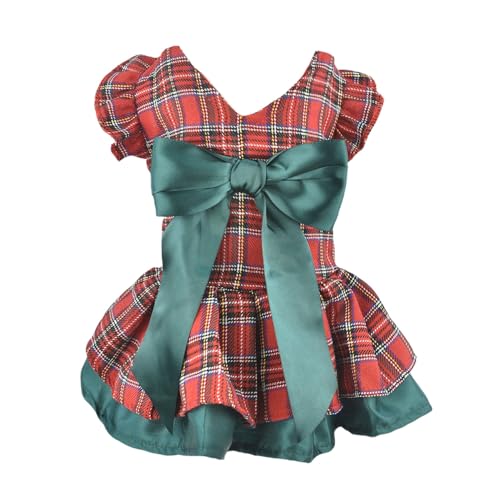 MuYaoPet Kariertes Weihnachts-Hundekleid mit großer Fliege, klassische Hundekleidung, Urlaub, Neujahr, Hunde-Outfit, Haustierkostüm für kleine Hunde und Katzen, Rot kariert, Größe S MuYaoPet Kariertes Weihnachts-Hundekleid mit großer Fliege, klassische Hundekleidung, Urlaub, Neujahr, Hunde-Outfit, Haustierkostüm für kleine Hunde und Katzen, Rot kariert, Größe S von MuYaoPet