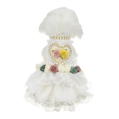 MuYaoPet Luxuriöses Hochzeitskleid für Hunde mit Perle, Rosen-Herz, Valentinstagskleid, Haustier-Brautkostüm, formelle Kleidung für kleine Hunde (weiß, Größe XL (Brustumfang 45 cm, Haustier 5 - 6,8 MuYaoPet Luxuriöses Hochzeitskleid für Hunde mit Perle, Rosen-Herz, Valentinstagskleid, Haustier-Brautkostüm, formelle Kleidung für kleine Hunde (weiß, Größe XL (Brustumfang 45 cm, Haustier 5 - 6,8 von MuYaoPet