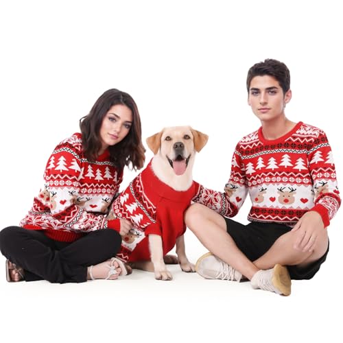 MuYaoPet Passende Hunde- und Besitzer-Kleidung für die Familie, Weihnachtspullover für Kleine, Mittelgroße und Extra Große Hunde/Damen/Männer, Passende Pullover Separat MuYaoPet Passende Hunde- und Besitzer-Kleidung für die Familie, Weihnachtspullover für Kleine, Mittelgroße und Extra Große Hunde/Damen/Männer, Passende Pullover Separat von MuYaoPet