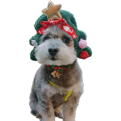 MuYaoPet Weihnachtsmütze mit Fliege und Halsband, Katzen-Weihnachtsbaum-Kostüm, Outfits für kleine, mittelgroße und große Hunde, warme Wintermütze, Hals-Ohrenwärmer, Stirnband, Kopfbedeckung (Rot, M) MuYaoPet Weihnachtsmütze mit Fliege und Halsband, Katzen-Weihnachtsbaum-Kostüm, Outfits für kleine, mittelgroße und große Hunde, warme Wintermütze, Hals-Ohrenwärmer, Stirnband, Kopfbedeckung (Rot, M) von MuYaoPet