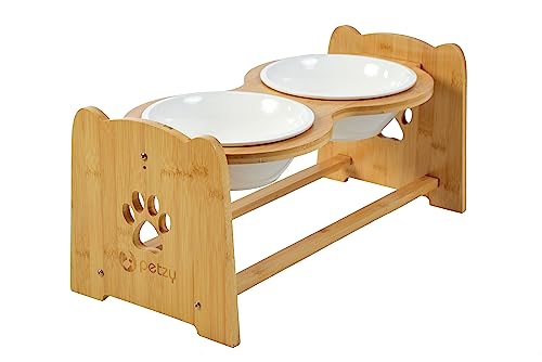 Petzy Premium Hundenapf, höhenverstellbar, 1200 ml pro Keramik-Napf. Perfekt für große Hunde, mit robuster Bambus-Futterstation für Bequeme Fütterung Petzy Premium Hundenapf, höhenverstellbar, 1200 ml pro Keramik-Napf. Perfekt für große Hunde, mit robuster Bambus-Futterstation für Bequeme Fütterung von Muawo