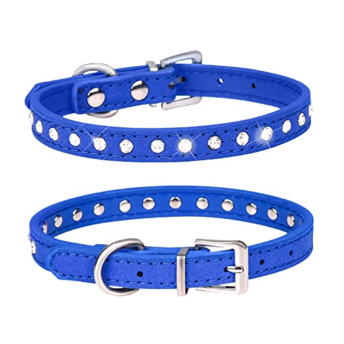 Hundehalsband, glitzernder Strass, PU-Leder, Kristall, Diamant, für Hunde und Katzen, Welpen, Halsband für kleine Hunde, Jungen, Mädchen von Mucee