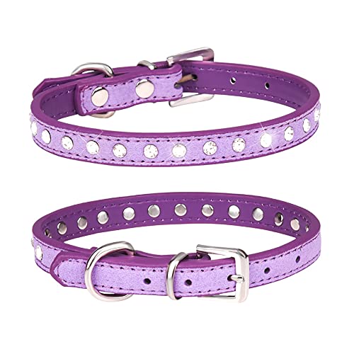 Hundehalsband, glitzernder Strass, PU-Leder, Kristall, Diamant, für Hunde und Katzen, Welpen, Halsband für kleine Hunde, Jungen, Mädchen von Mucee