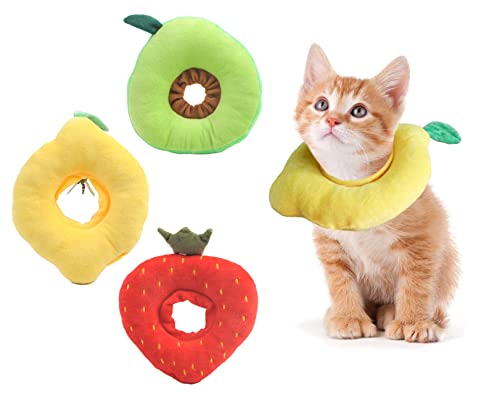 Katzenhalsband, verstellbar, weich, niedliches Katzenhalsband, für Katzen, kleine Hunde, Haustier-Donut-Halsband, 3 Stück von Mucee