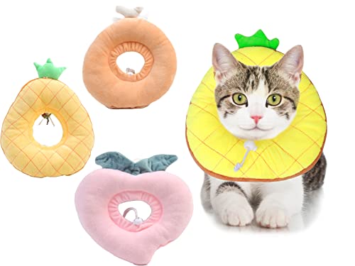 Katzenhalsband, verstellbar, weich, niedliches Katzenhalsband, für Katzen, kleine Hunde, Haustier-Donut-Halsband, 3 Stück von Mucee