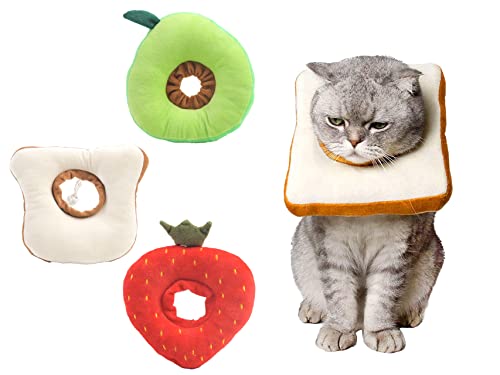 Katzenhalsband, verstellbar, weich, niedliches Katzenhalsband, für Katzen, kleine Hunde, Haustier-Donut-Halsband, 3 Stück von Mucee