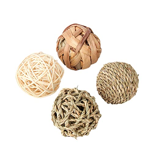 Mucee Katzen-Sisalball, 4 Packungen, kleines Tier-Kauball, Spielzeug, Rattan, gewebter Strohball, Spielzeug für Kaninchen, Meerschweinchen, Chinchilla, Zähne, knabbern Mucee Katzen-Sisalball, 4 Packungen, kleines Tier-Kauball, Spielzeug, Rattan, gewebter Strohball, Spielzeug für Kaninchen, Meerschweinchen, Chinchilla, Zähne, knabbern von Mucee