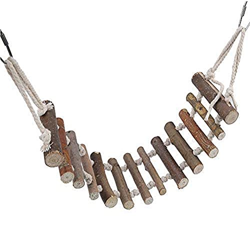 Papageienleiter, natürliches Seil, Holzleiter, Schaukelspielzeug, flexible Holzbrücke, Schaukelleiter, 61 cm, Holzleiter, Papageien-Schaukelspielzeug Papageienleiter, natürliches Seil, Holzleiter, Schaukelspielzeug, flexible Holzbrücke, Schaukelleiter, 61 cm, Holzleiter, Papageien-Schaukelspielzeug von Mucee
