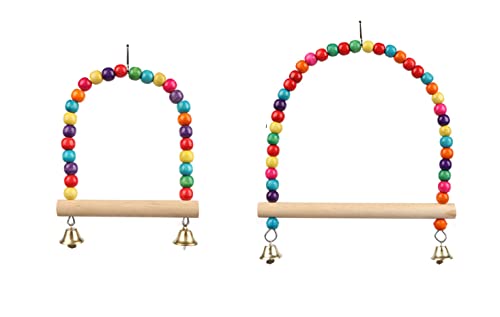 Papageienspielzeug, Holz-Vogelschaukeln, 2 Stück, Vogel-Papageien-Spielzeug, Leiter, Holzbrücke, Schaukel, zum Aufhängen für kleine Tiere, Sittiche, Wellensittiche Papageienspielzeug, Holz-Vogelschaukeln, 2 Stück, Vogel-Papageien-Spielzeug, Leiter, Holzbrücke, Schaukel, zum Aufhängen für kleine Tiere, Sittiche, Wellensittiche von Mucee