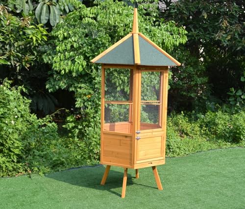 Mucola Vogelvoliere 74x74x194 cm Vogelkäfig Vogelhaus aus Holz Freiflugvoliere Außenvoliere Vogelgehege Papageienvoliere Mucola Vogelvoliere 74x74x194 cm Vogelkäfig Vogelhaus aus Holz Freiflugvoliere Außenvoliere Vogelgehege Papageienvoliere von Mucola