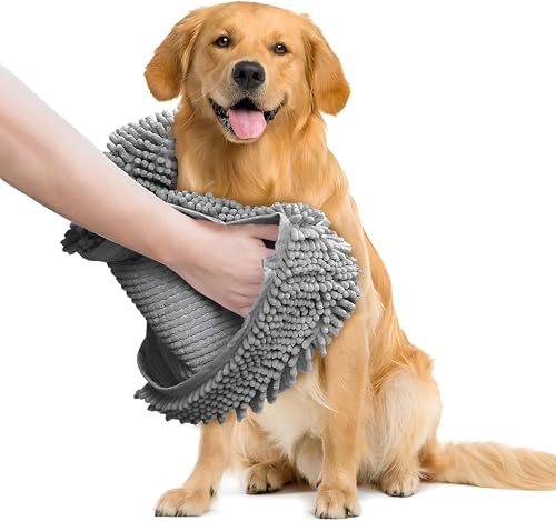 Muddy Mat Hundetrockner, sehr saugfähige Mikrofaser, waschbar, schnell trocknendes Handtuch-Absorber – extra weiche Plüsch-Chenille-Badetücher zum Trocknen von schlaffen großen Haustieren und kleinen von Muddy Mat
