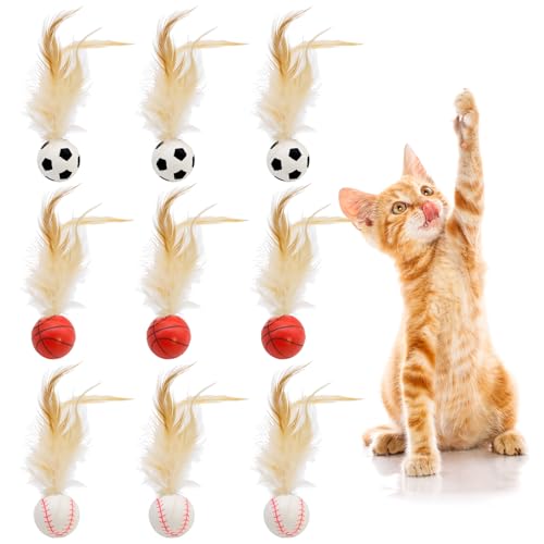 Mudoulu 9 Stück Interaktives Katzenspielzeug Set mit Hüpfenden Bällen und Federn, Selbstbeschäftigung für Katzen, Ideal für Indoor-Spiel und Bewegung Mudoulu 9 Stück Interaktives Katzenspielzeug Set mit Hüpfenden Bällen und Federn, Selbstbeschäftigung für Katzen, Ideal für Indoor-Spiel und Bewegung von Mudoulu