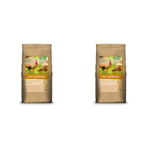 My Little Farm Bio-Maisbruch, 2 kg, naturbelassenes Futter für Hühner und andere Geflügel, schonend hergestellt, wichtiger Energielieferant, Bio-Qualität (Packung mit 2) von Mühldorfer My Little Farm