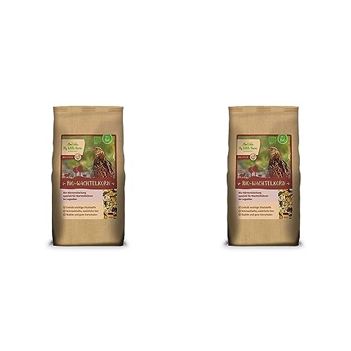 My Little Farm Bio-Wachtelkorn, 2 kg, Futter für Wachtelhühner im Legealter, wertvolle Bio-Körnermischung, vitalstoffreich, für schmackhafte und natürliche Eier (Packung mit 2) von Mühldorfer My Little Farm