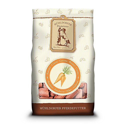 Mühldorfer Karotten Leckerli, 1 kg, Leckeries für Pferde und Ponys, Belohnungsfutter mit getrockneten Karotten, bröckeln, schmieren und kleben nicht Mühldorfer Karotten Leckerli, 1 kg, Leckeries für Pferde und Ponys, Belohnungsfutter mit getrockneten Karotten, bröckeln, schmieren und kleben nicht von Mühldorfer
