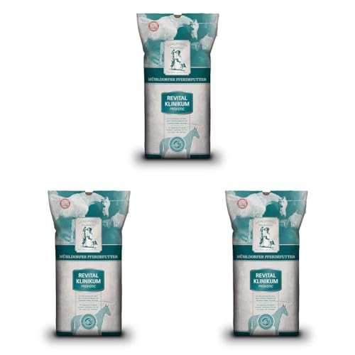Mühldorfer Revital Klinikum Prebiotic - 20 kg - Pferdefutter bei Verdauungsbeschwerden, Kotwasser, Koliken oder Durchfall (Packung mit 3) von Mühldorfer