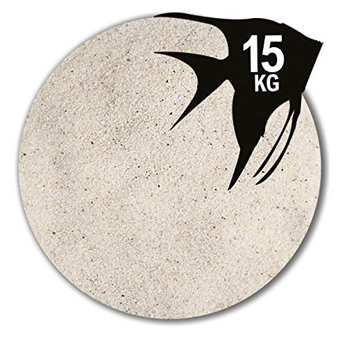 Anbobo 15 kg Aquariumsand naturweiß Aquariumkies Aquariensand 18 Körnungen (0,1-0,3 mm) von Anbobo