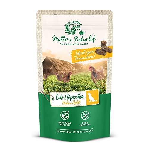 Müllers Naturhof - Huhn und Apfel - 10 x 70 g - Snack für alle Hunderassen - Hundesnack von Müller`s Naturhof FUTTER VOM LAND
