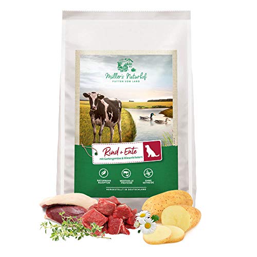 Müller's Naturhof - Rind & Ente - 12 kg - Extrudiertes Trockenfutter - Hundefutter von Müller`s Naturhof FUTTER VOM LAND